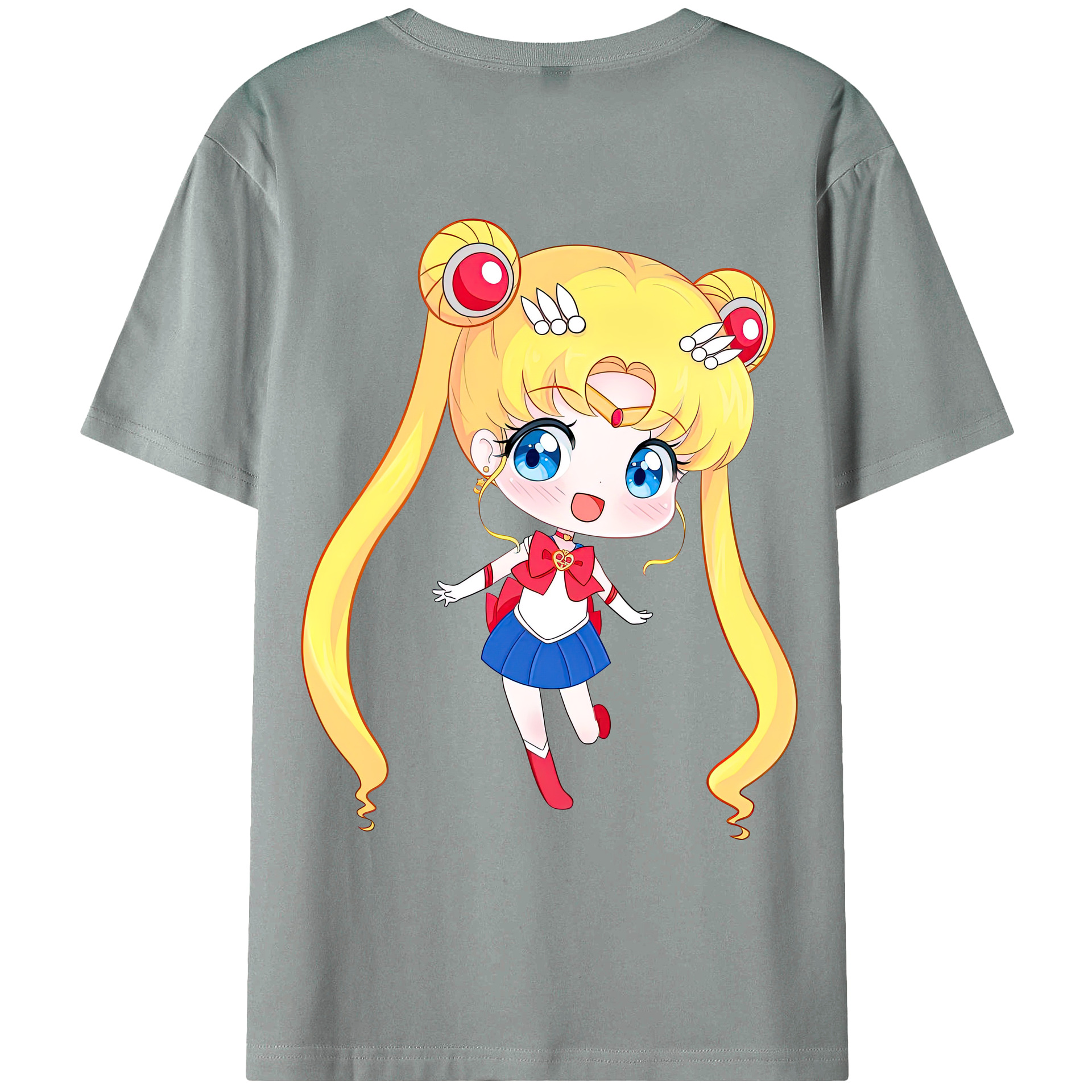 （画像用） 美少女戦士セーラームーン 月野 うさぎ つきの うさぎ Sailor Moon Tsukino Usagi 綿100％ メンズ半袖Tシャツ（バックプリント） 通気性